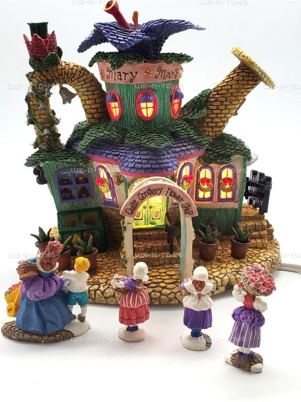Department 56 Mary Mary Floral Cottage Figurine - Purple, Green, Pink, Yellow